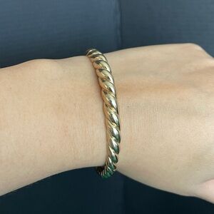 Sterling silver gold plated 18 grams knotted twist bangle cuff